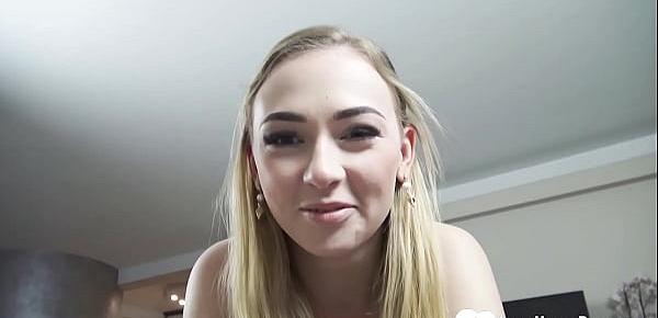  Blonde teen gets shafted hard in POV